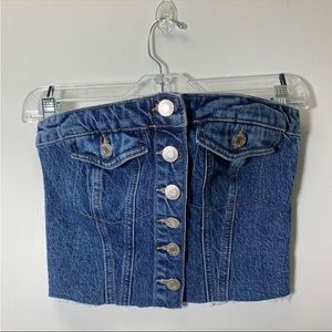 VIRAL ZARA DENIM CORSET TOP (size S)